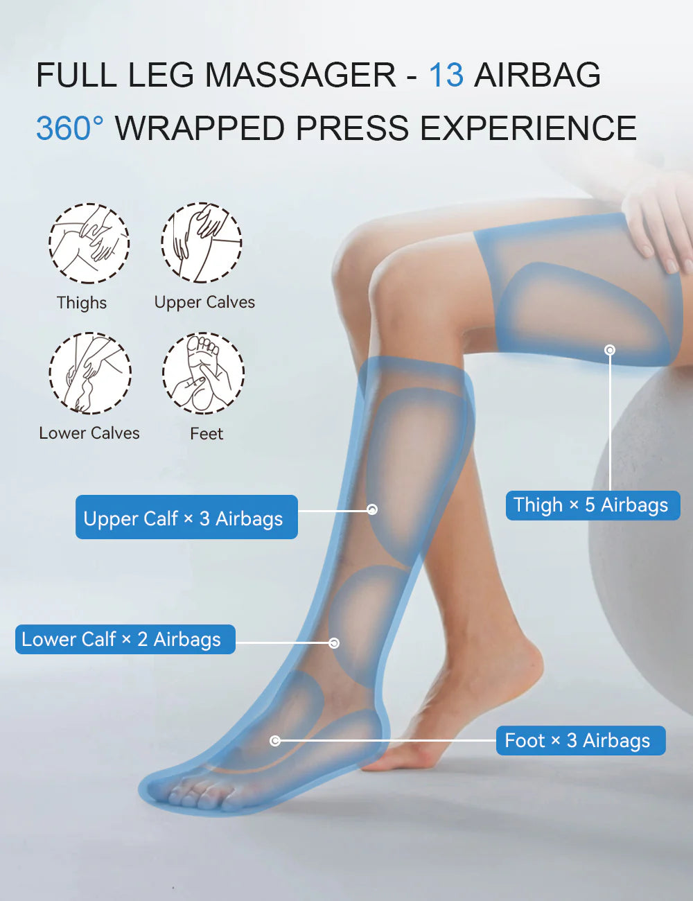 Compression Full Leg Massager with Heat 080A